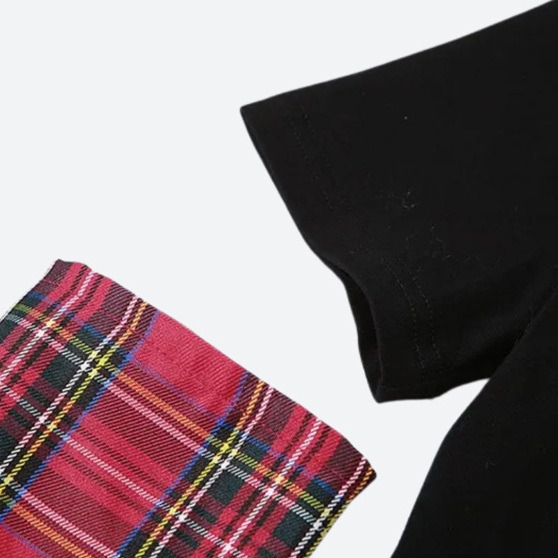 Grunge Plaid Star Patch Top – MAUVSTUDIO®