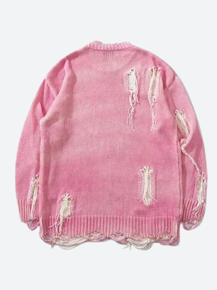 Grunge Tasseled Distressed Sweater – MAUVSTUDIO®