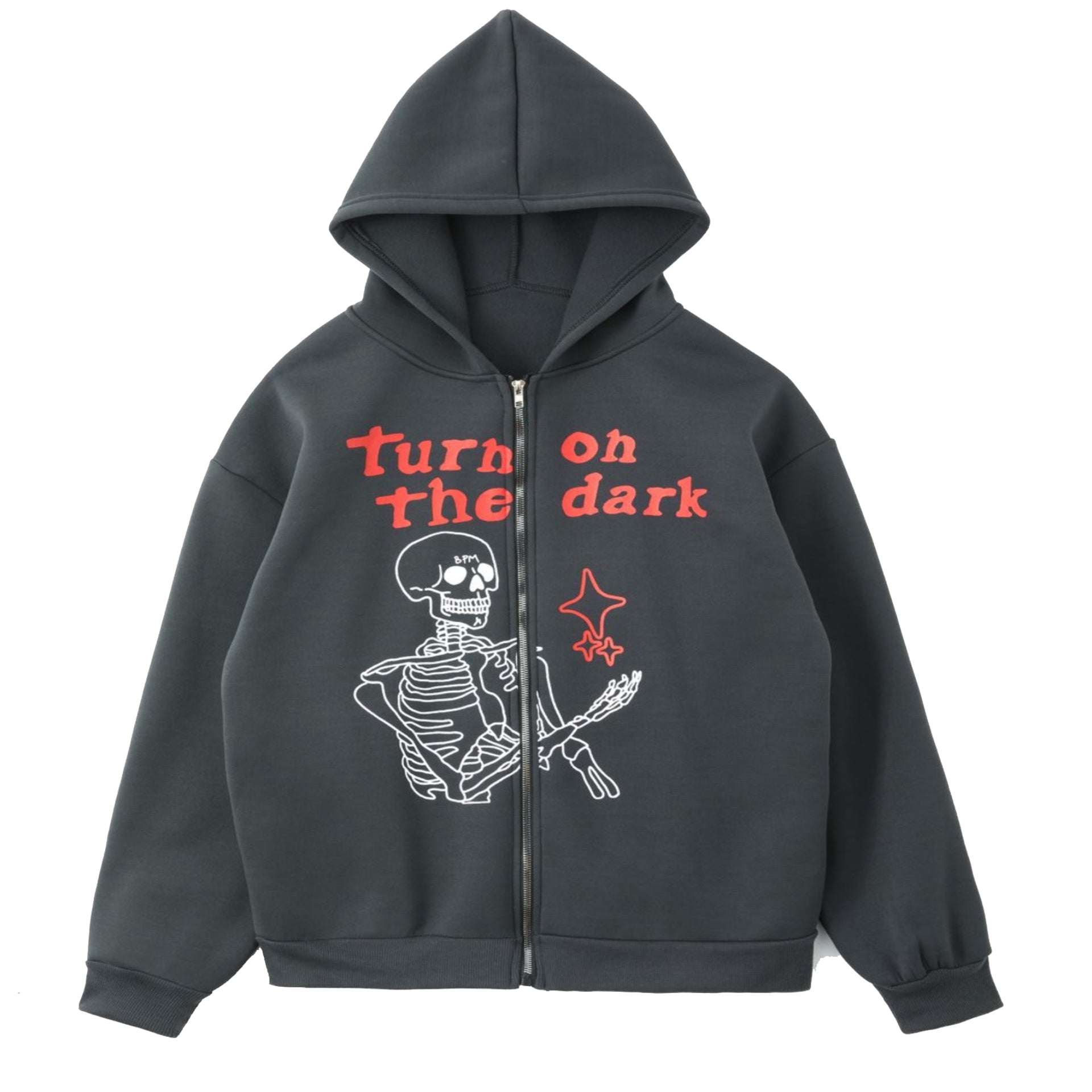 Skeleton Zip-Up Hoodie - Y2K Streetwear – MAUVSTUDIO®