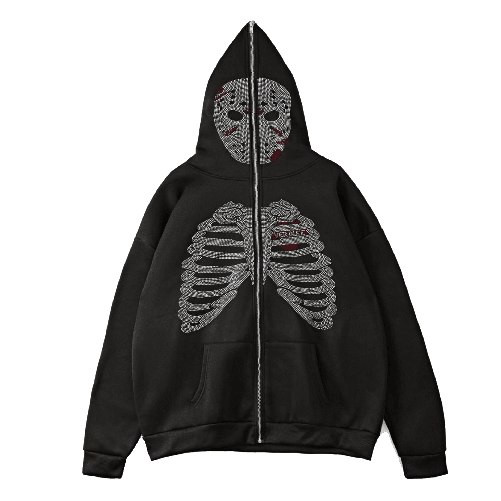 Y2K Skeleton Rhinestone Hoodie