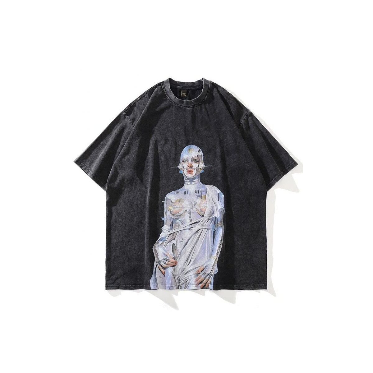 Hajime Sorayama Oversize Cotton T-Shirt-T-Shirts-MAUV STUDIO-STREETWEAR-Y2K-CLOTHING