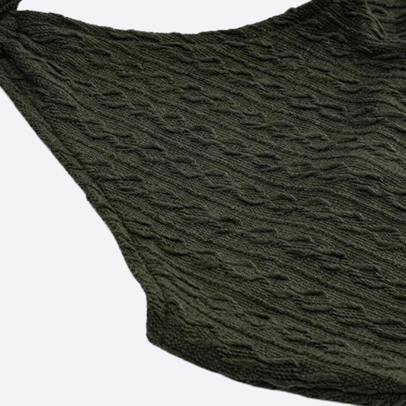 Halter Neck Knitted Mini Dress view 5 | MAUVSTUDIO®