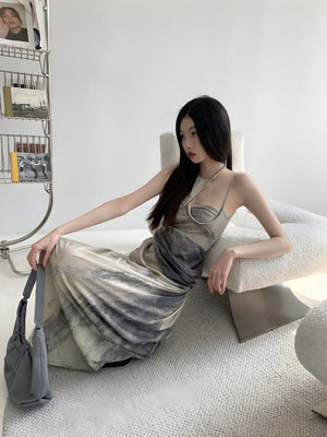 Halter Neck Maxi Dress view 6 | MAUVSTUDIO®