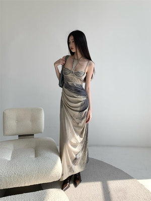 Halter Neck Maxi Dress view 7 | MAUVSTUDIO®
