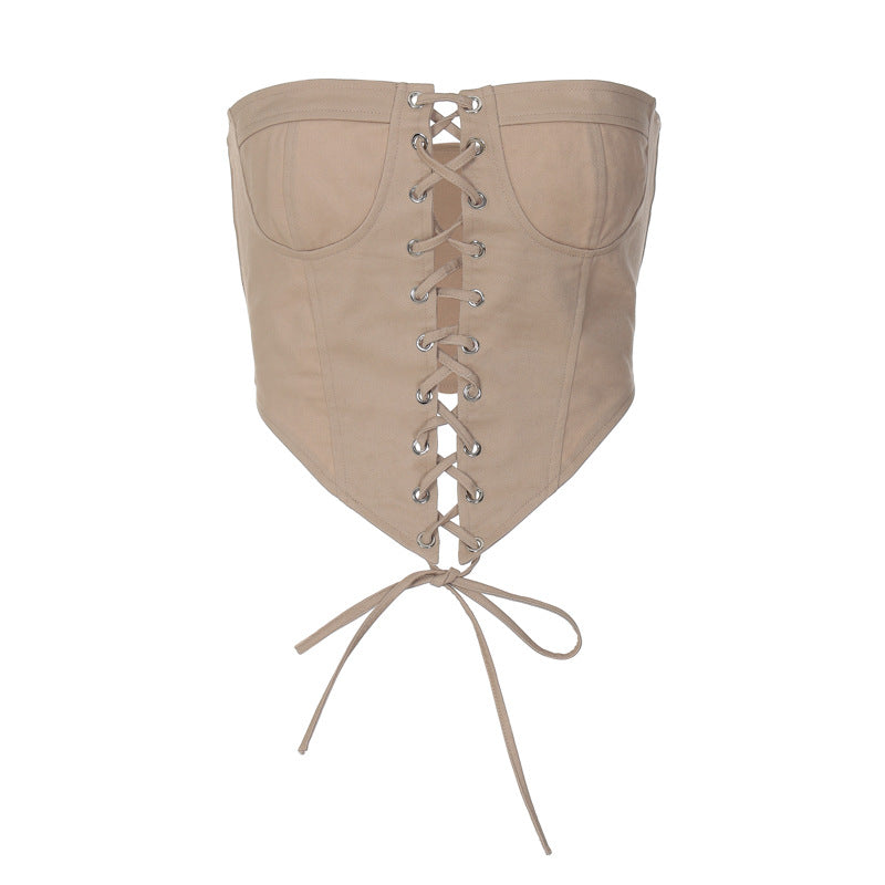 Haut corset marron-Corset-MAUV STUDIO-STREETWEAR-Y2K-CLOTHING