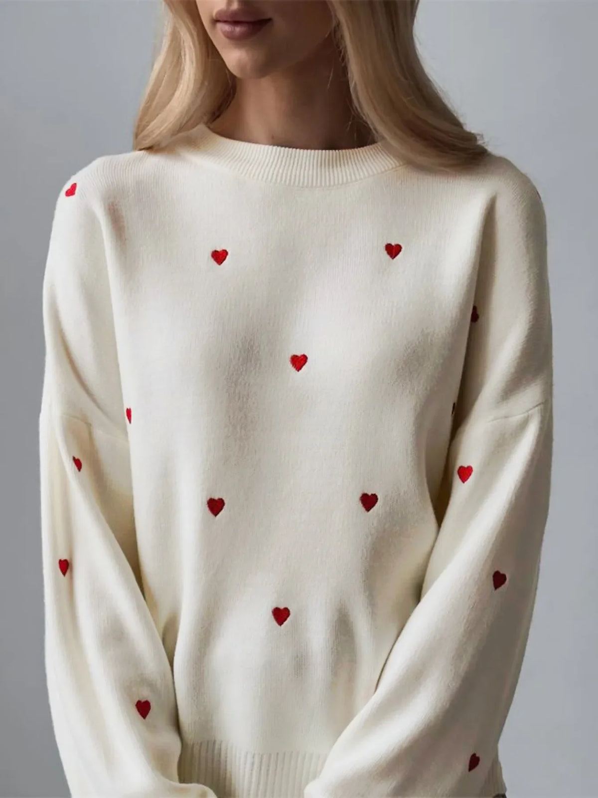 Heart Embroidered Sweater