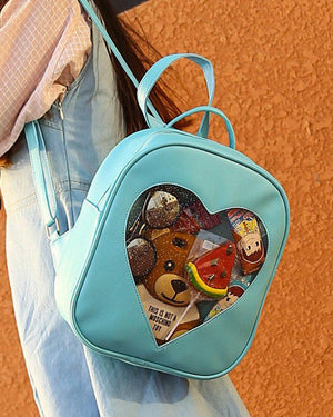 Heart Glitter Backpack-Backpacks-MAUV STUDIO-STREETWEAR-Y2K-CLOTHING