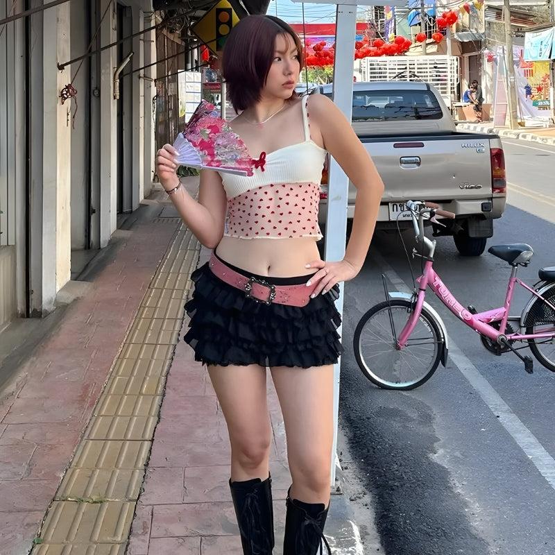 Heart Knitted Sheer Crop Top – MAUVSTUDIO®