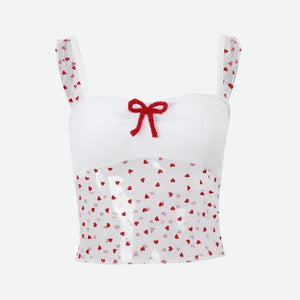 Heart Knitted Sheer Crop Top – MAUVSTUDIO®