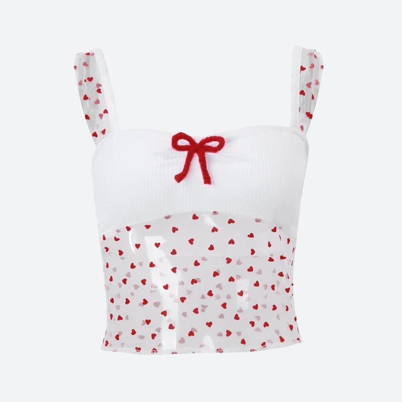 Heart Knitted Sheer Crop Top – MAUVSTUDIO®