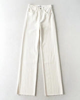 High Waist Casual Washed Jeans-White-XS-MAUV STUDIO