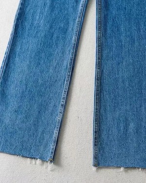 High Waist Casual Washed Jeans-MAUV STUDIO