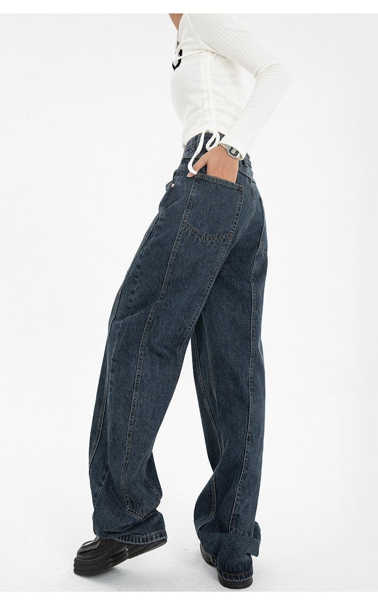 High Waisted Wide Leg Jeans-MAUV STUDIO