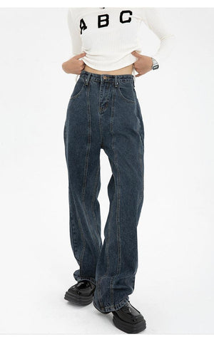 High Waisted Wide Leg Jeans-MAUV STUDIO