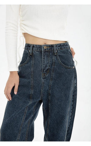 High Waisted Wide Leg Jeans-MAUV STUDIO