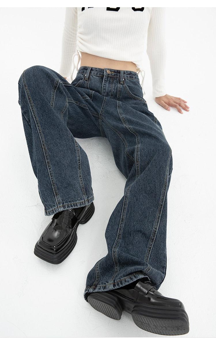 High Waisted Wide Leg Jeans-MAUV STUDIO