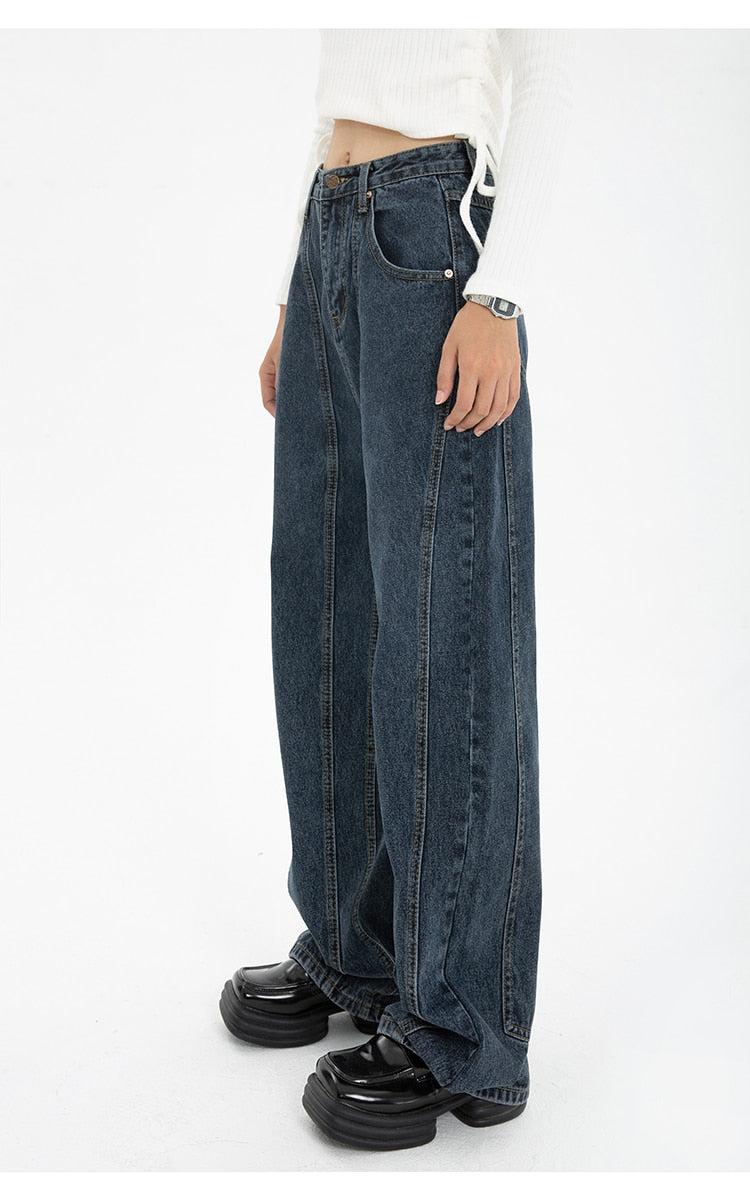 High Waisted Wide Leg Jeans-MAUV STUDIO