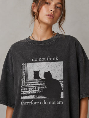 I Do Not Think Tee with printed graphic, Y2K graphic tee styled with low rise bottoms