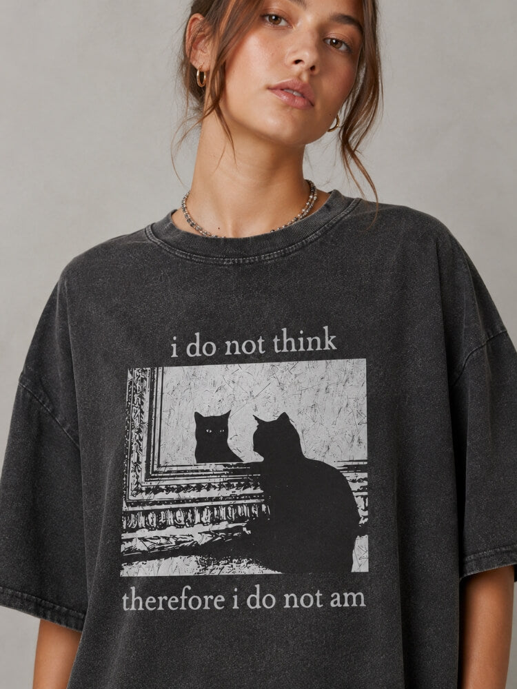 I Do Not Think Tee with printed graphic, Y2K graphic tee styled with low rise bottoms