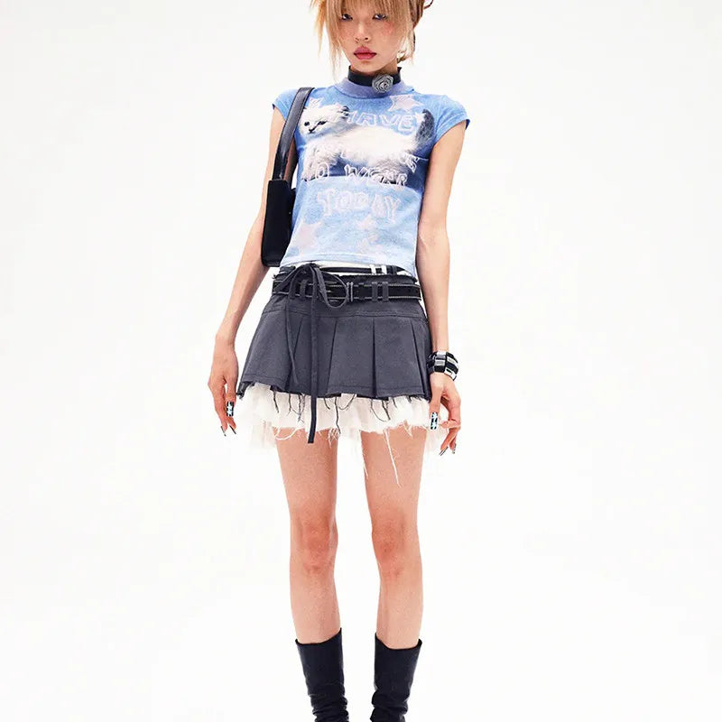 I Have Nothing To Wear Tee with cropped cut, Y2K baby tee styled with low rise bottoms