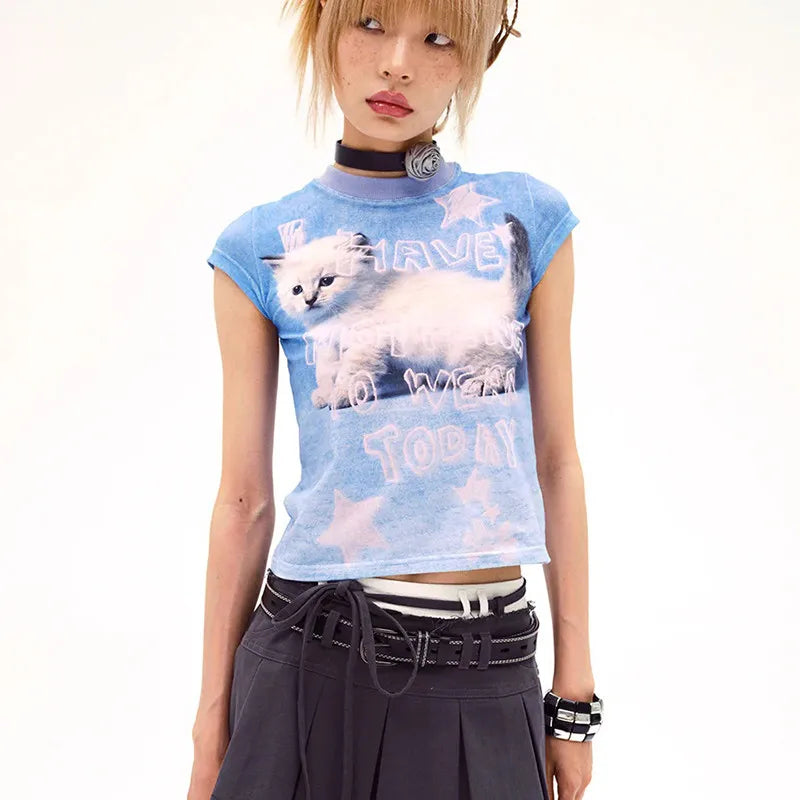 I Have Nothing To Wear Tee with cropped cut, Y2K baby tee styled with low rise bottoms