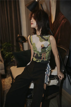 Illustrated Mesh Top – MAUVSTUDIO®