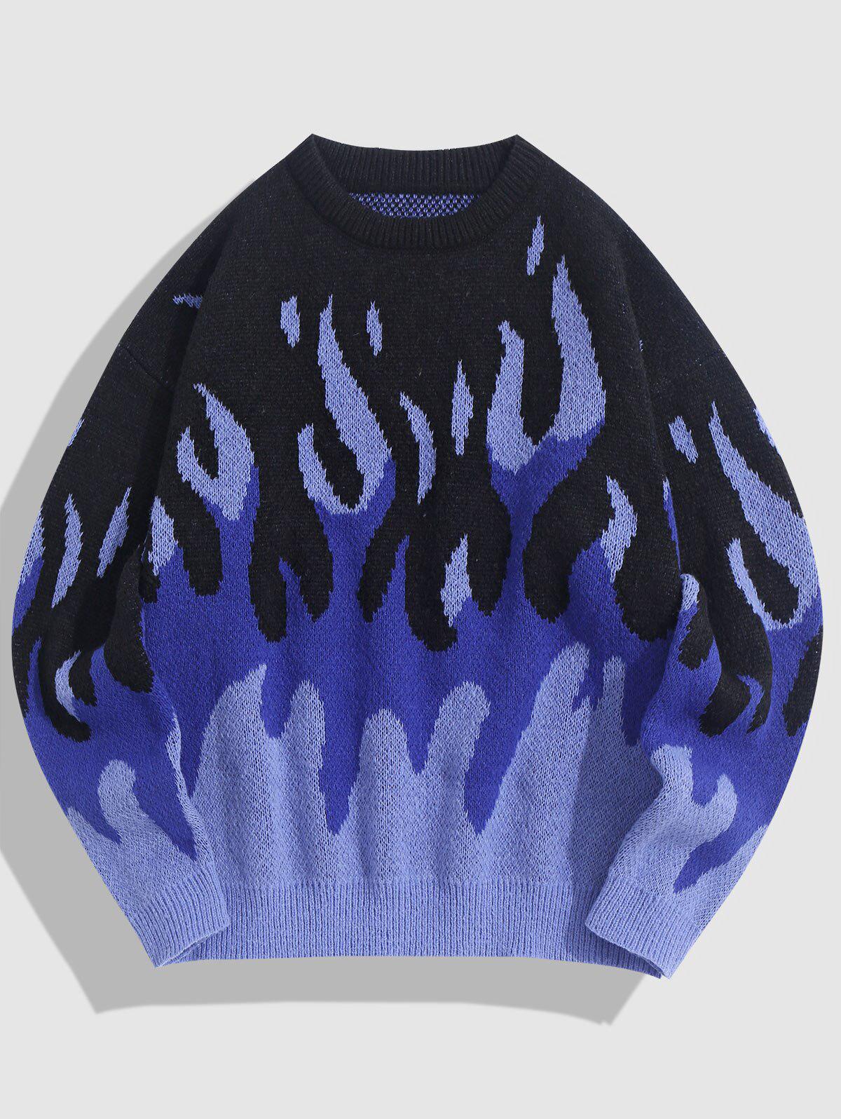 Indie Flame Knitted Sweater-Blue-S-Mauv Studio