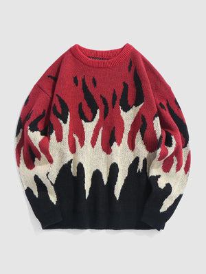 Indie Flame Knitted Sweater-Red-S-Mauv Studio