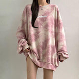Indie Urban Print Longline Sweatshirt-Pink-M-Mauv Studio