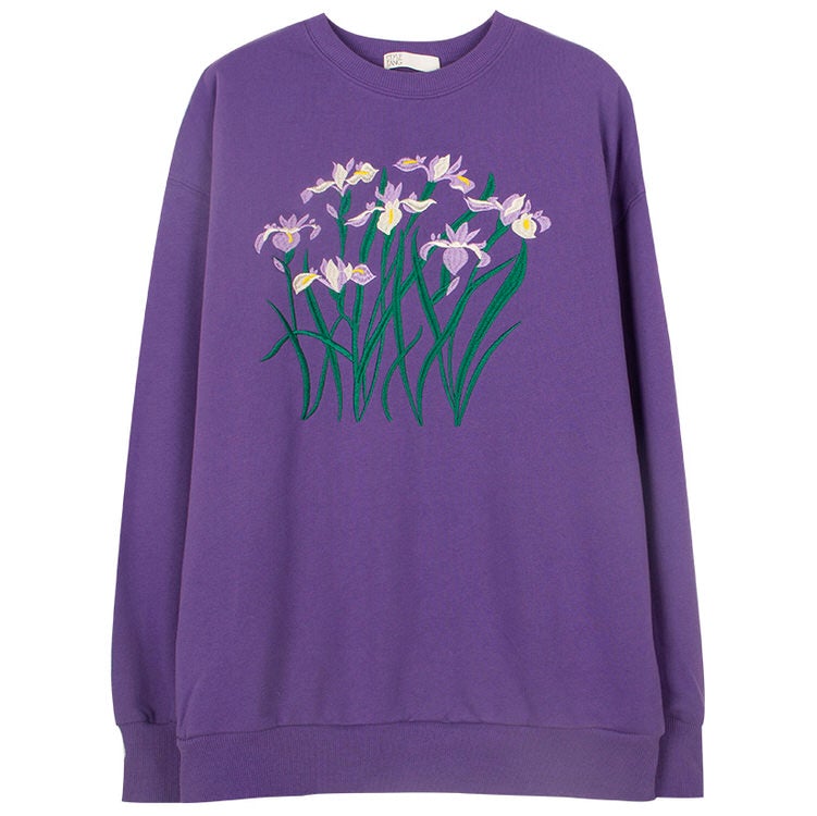 Iris Embroidery Sweatshirt-Sweaters-MAUV STUDIO-STREETWEAR-Y2K-CLOTHING