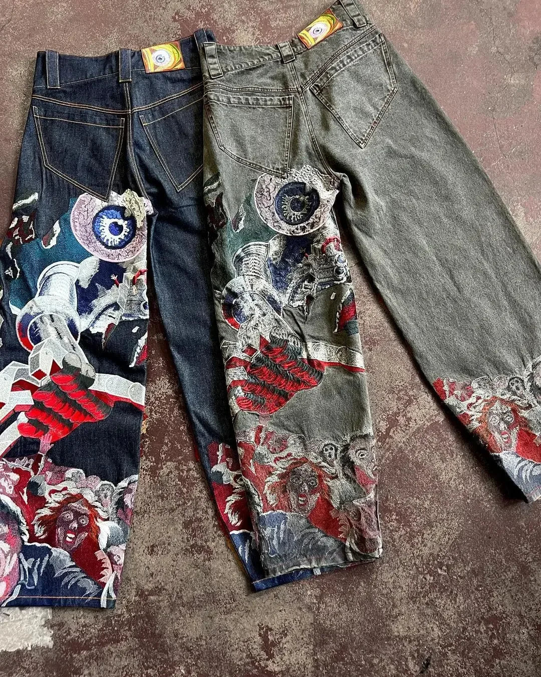 Japanese Embroidered Y2K Jeans
