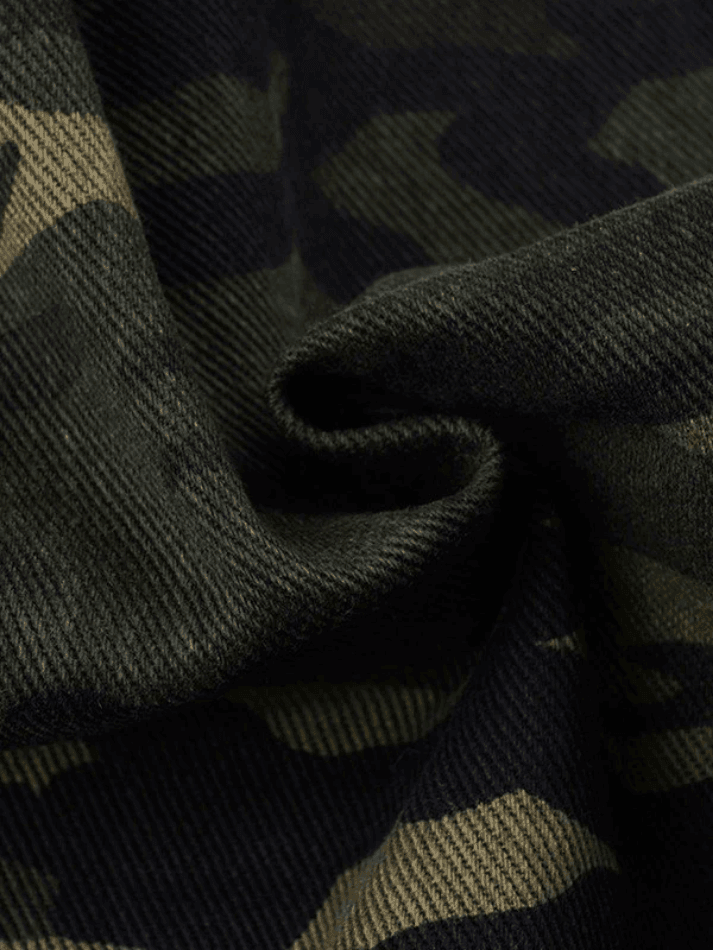 Jean Cargo Camo Baggy à Bretelles Détachables-MAUV STUDIO