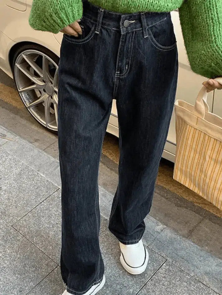 Jean boyfriend à patch au dos-Jeans-MAUV STUDIO-STREETWEAR-Y2K-CLOTHING
