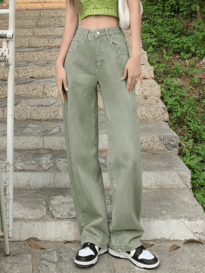 Jean boyfriend baggy légèrement délavé-Jeans-MAUV STUDIO-STREETWEAR-Y2K-CLOTHING