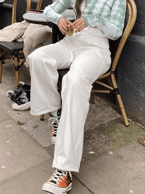 Jean boyfriend blanc délavé-Jeans-MAUV STUDIO-STREETWEAR-Y2K-CLOTHING