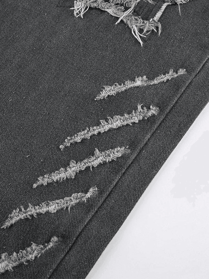 Jean boyfriend déchiré Vintage Star Patch-MAUV STUDIO