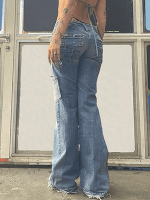 Jean cargo Vintage Star en détresse-Jeans-MAUV STUDIO-STREETWEAR-Y2K-CLOTHING