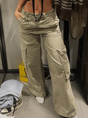 Jean cargo baggy à poches vintage-Cargos-MAUV STUDIO-STREETWEAR-Y2K-CLOTHING