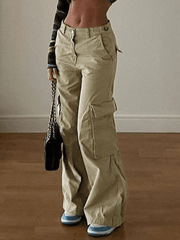 Jean cargo baggy à poches vintage-Cargos-MAUV STUDIO-STREETWEAR-Y2K-CLOTHING