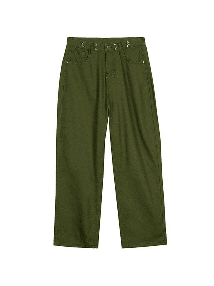 Jean cargo baggy vert vintage-MAUV STUDIO