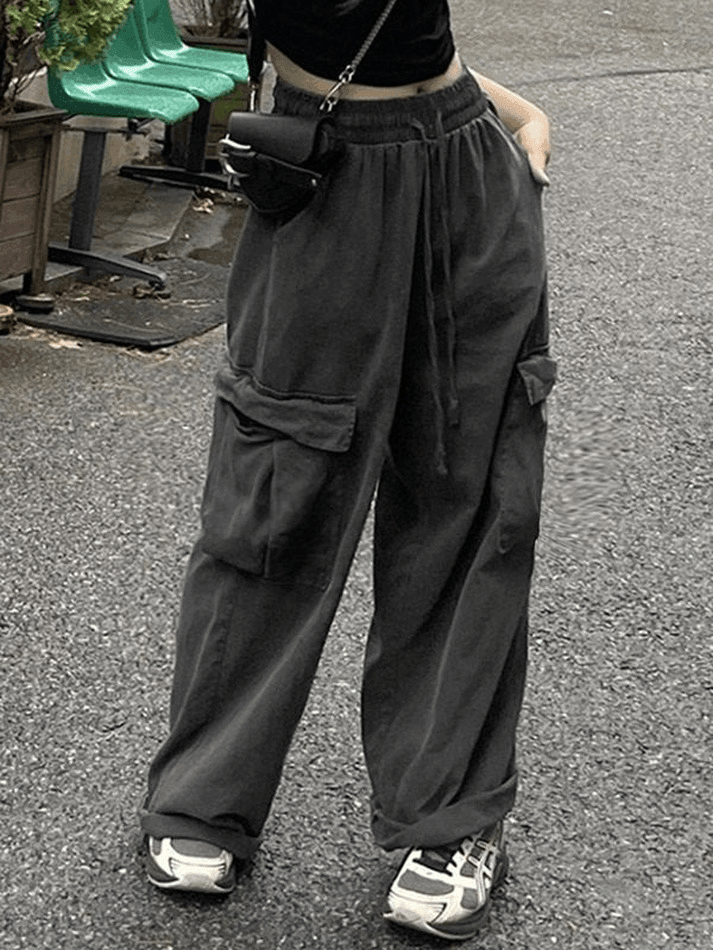 Jean cargo baggy vintage avec poches-Cargos-MAUV STUDIO-STREETWEAR-Y2K-CLOTHING