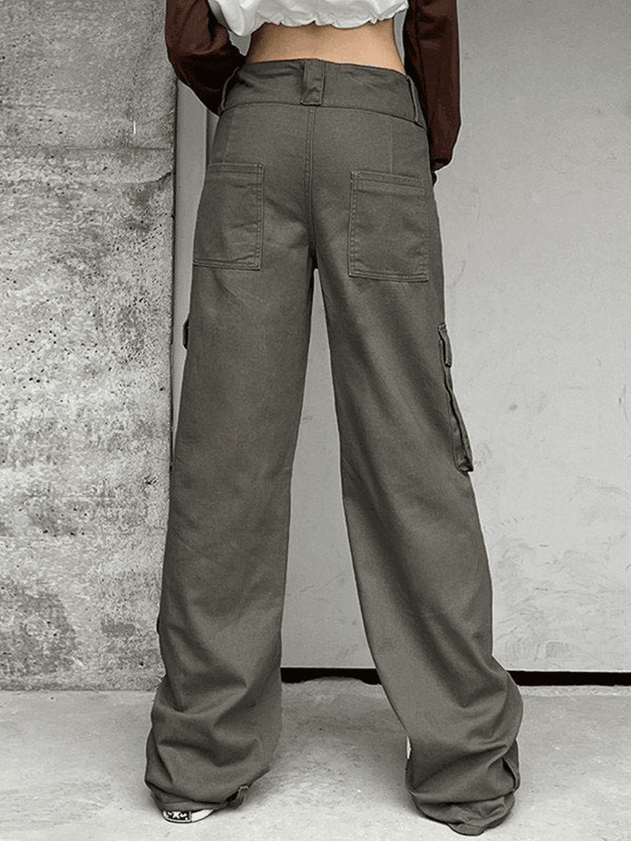 Jean cargo vintage boutonné à jambe droite-Cargos-MAUV STUDIO-STREETWEAR-Y2K-CLOTHING