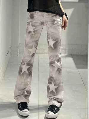 Jean étoile contrastant taille haute-Jeans-MAUV STUDIO-STREETWEAR-Y2K-CLOTHING