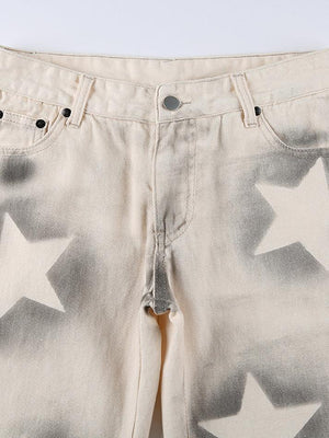 Jean étoile contrastant taille haute-Jeans-MAUV STUDIO-STREETWEAR-Y2K-CLOTHING