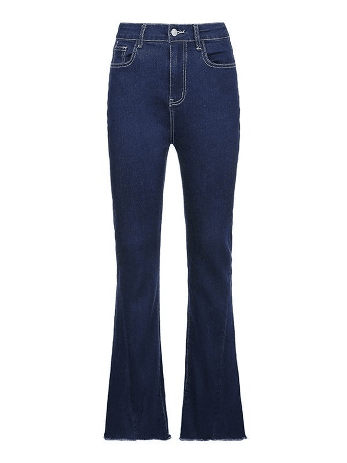 Jean évasé taille haute classique-Jeans-MAUV STUDIO-STREETWEAR-Y2K-CLOTHING