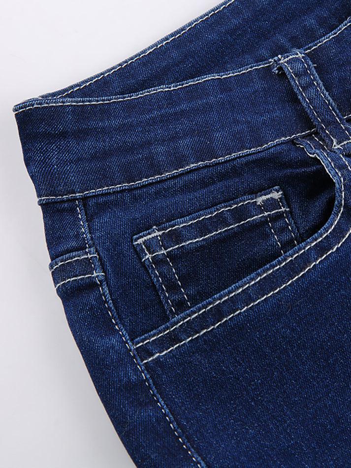 Jean évasé taille haute classique-Jeans-MAUV STUDIO-STREETWEAR-Y2K-CLOTHING