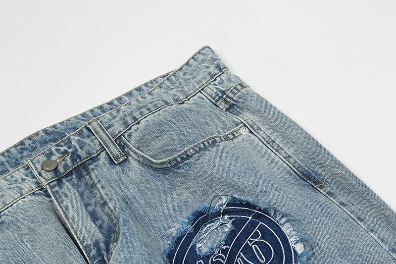 Jean patchwork '126'-Jeans-MAUV STUDIO-STREETWEAR-Y2K-CLOTHING