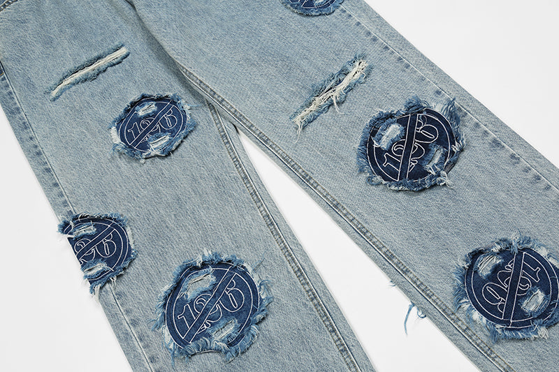 Jean patchwork '126'-Jeans-MAUV STUDIO-STREETWEAR-Y2K-CLOTHING