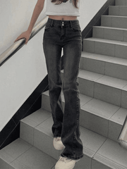 Jean skinny évasé à la cheville vintage-Jeans-MAUV STUDIO-STREETWEAR-Y2K-CLOTHING