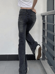 Jean skinny évasé à la cheville vintage-Jeans-MAUV STUDIO-STREETWEAR-Y2K-CLOTHING